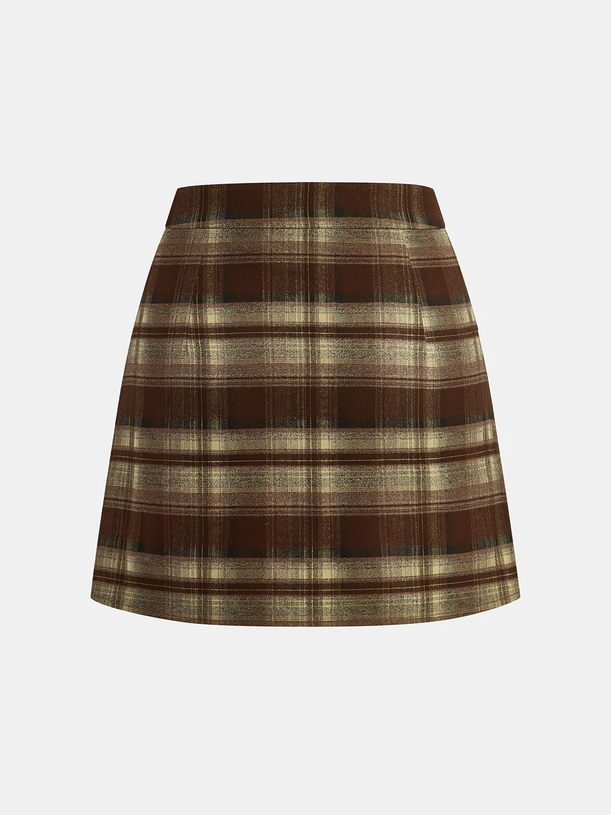 Plaid Asymmetric Pleated Mini Skirt - Wholesalesil