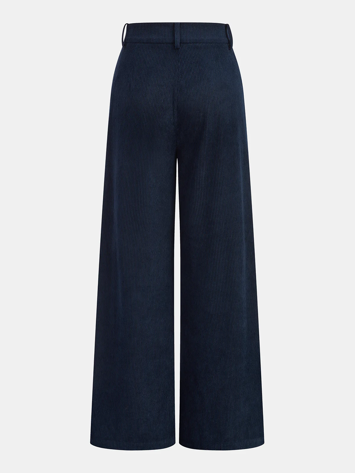 Corduroy Pleated Mid-Waist Wide-Leg Pants - Wholesalesil