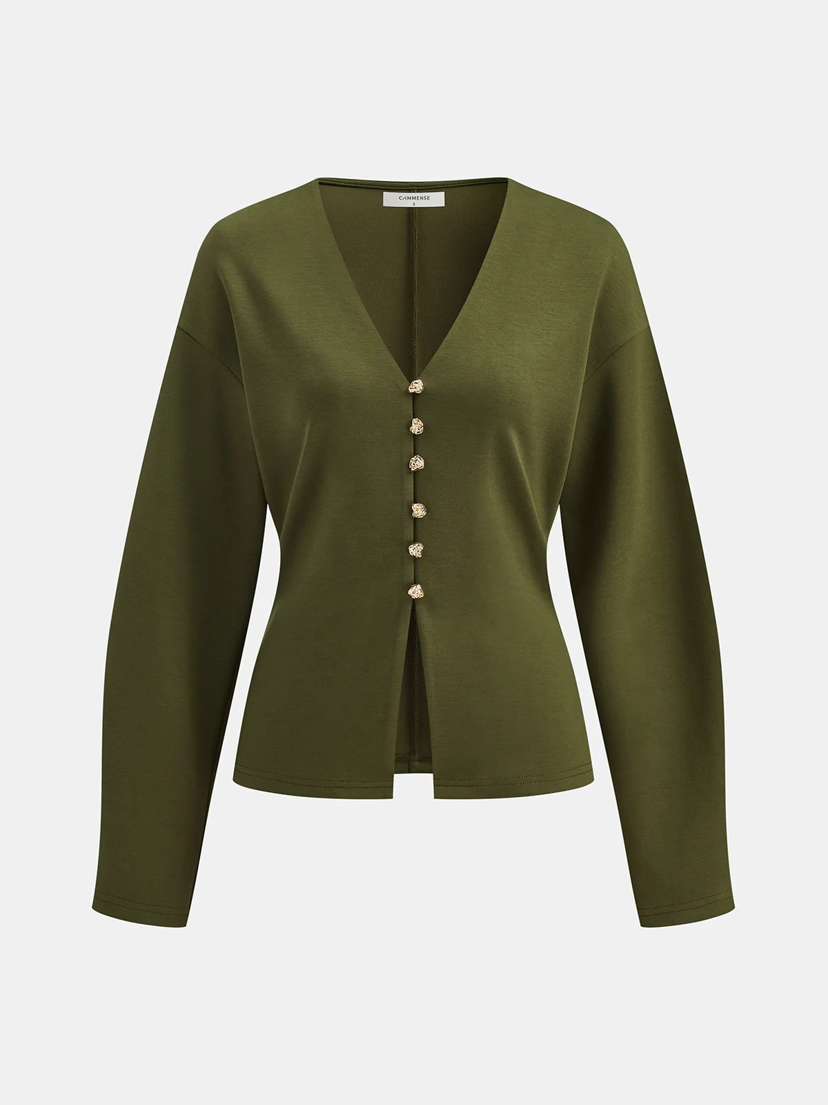 V-neck Longline Fitted Waist Cardigan - Wholesalesil