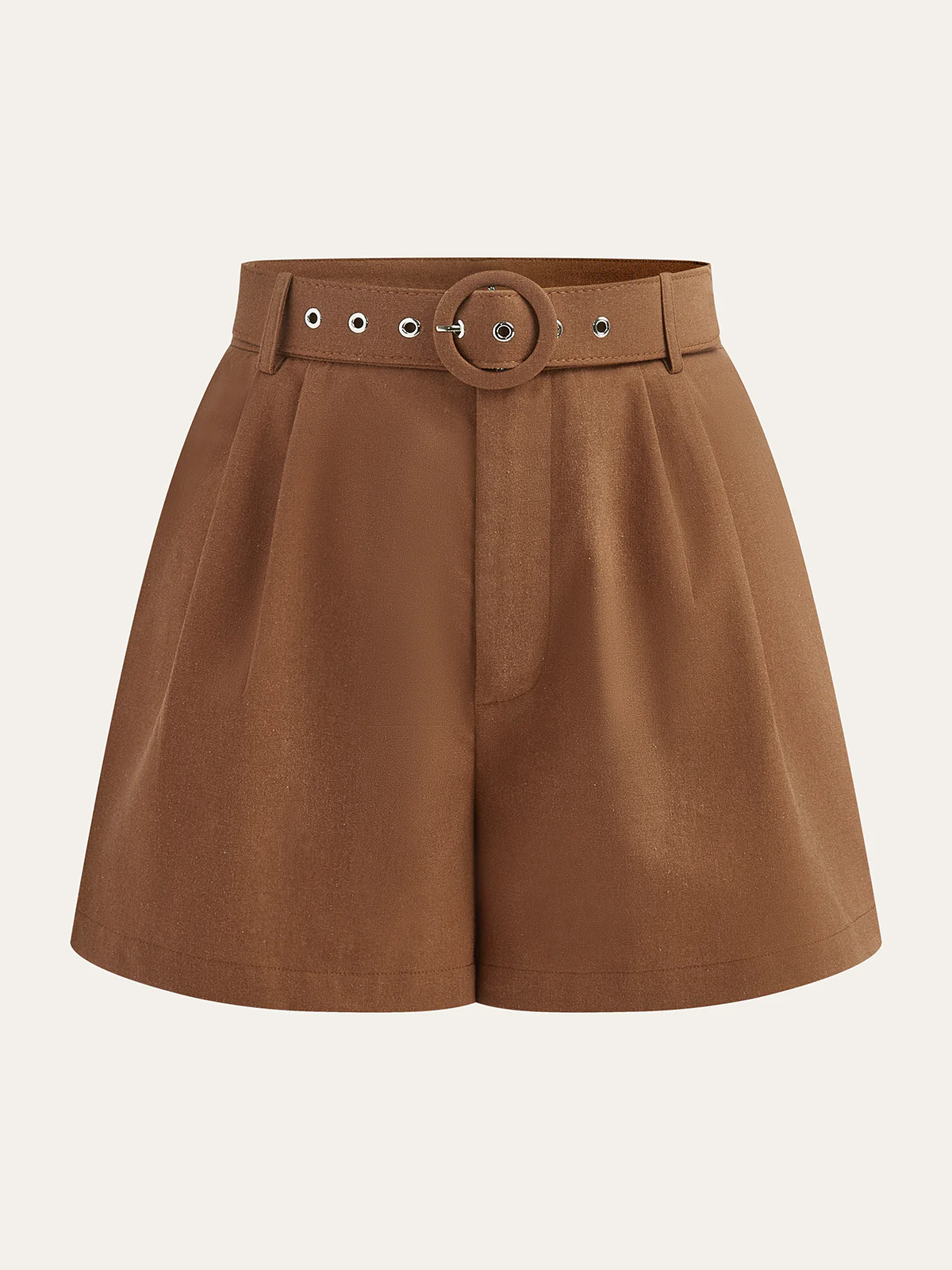 Belted Mid-Waisted Shorts - Wholesalesil