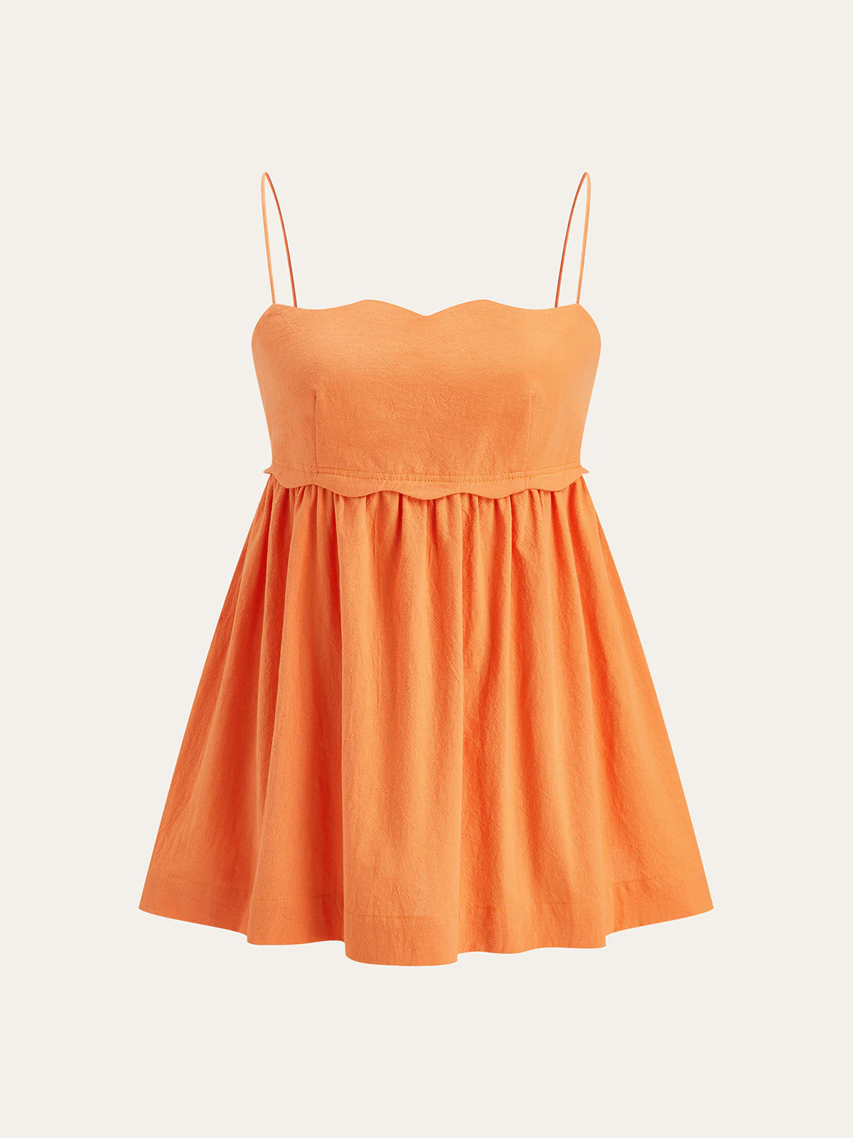 Scallop Hem Cami Top and Shorts Set - Wholesalesil