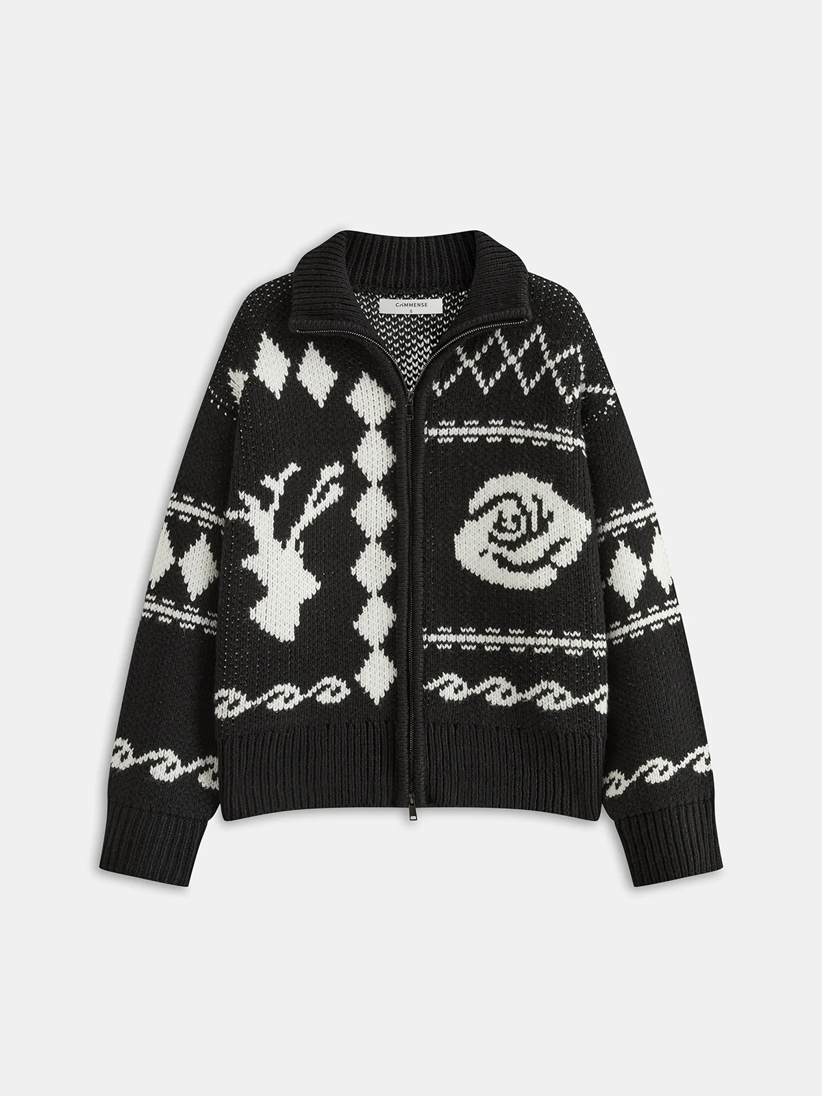 Fair Isle Zip-Up Knit Cardigan - Wholesalesil