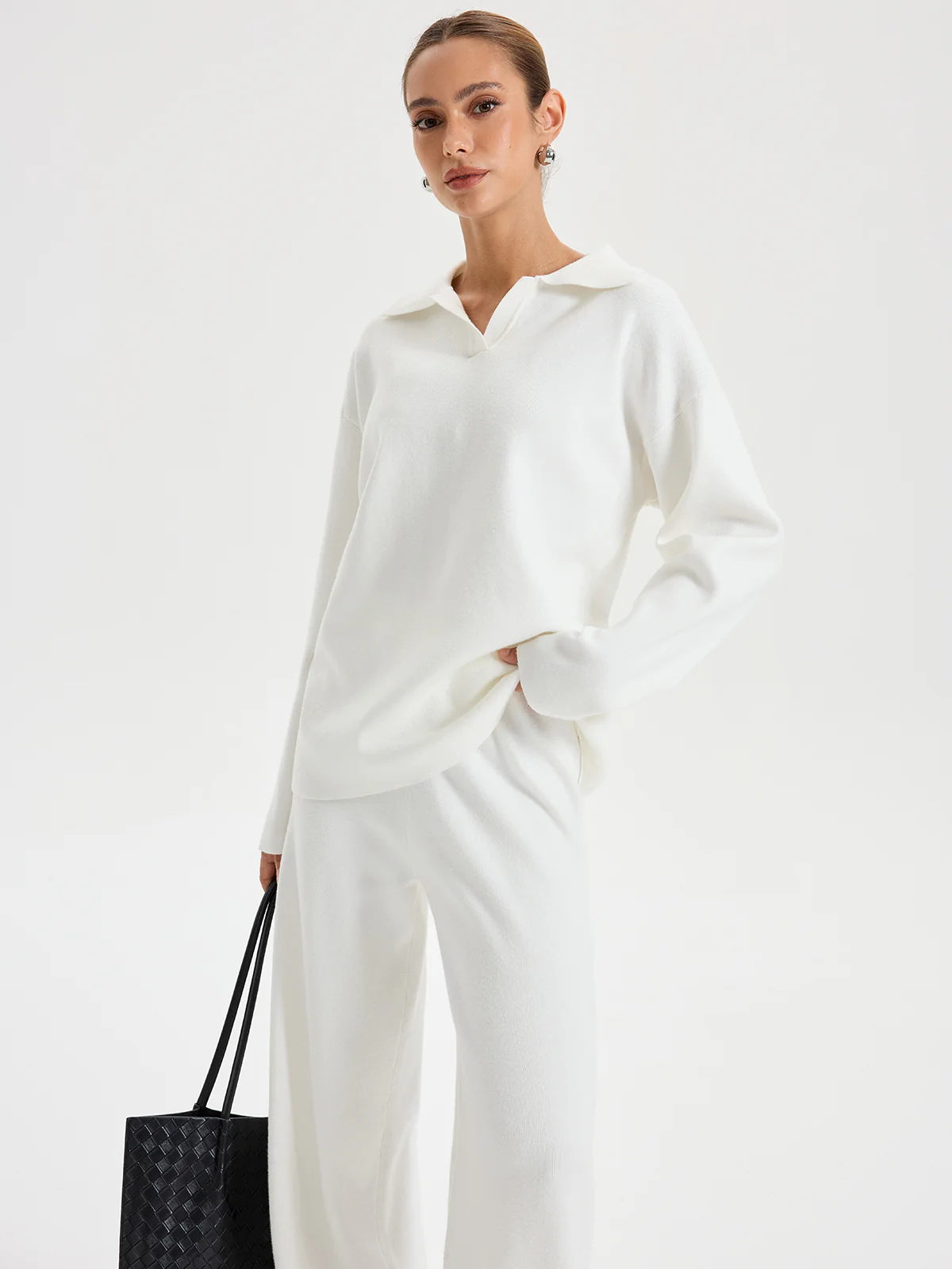 Oversized Polo Jumper & Pants Set - Wholesalesil