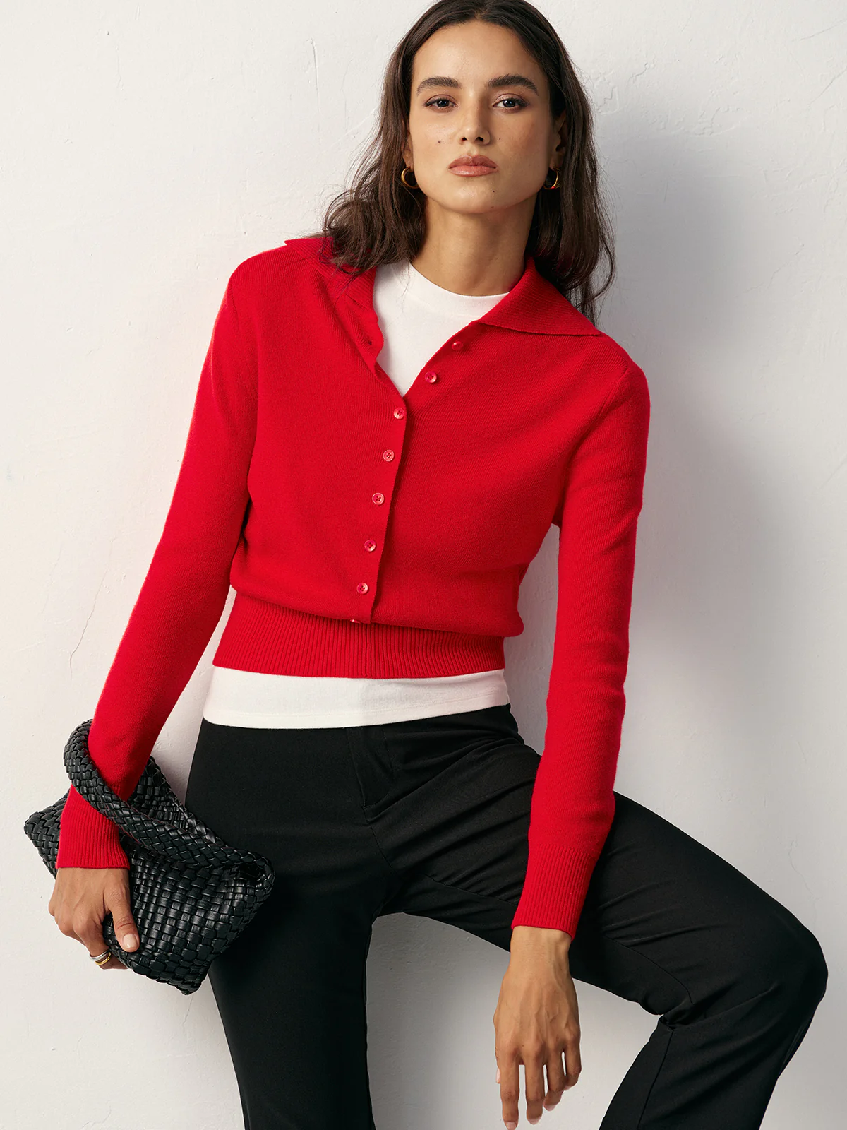 Knit Button Front Collared Top - Wholesalesil