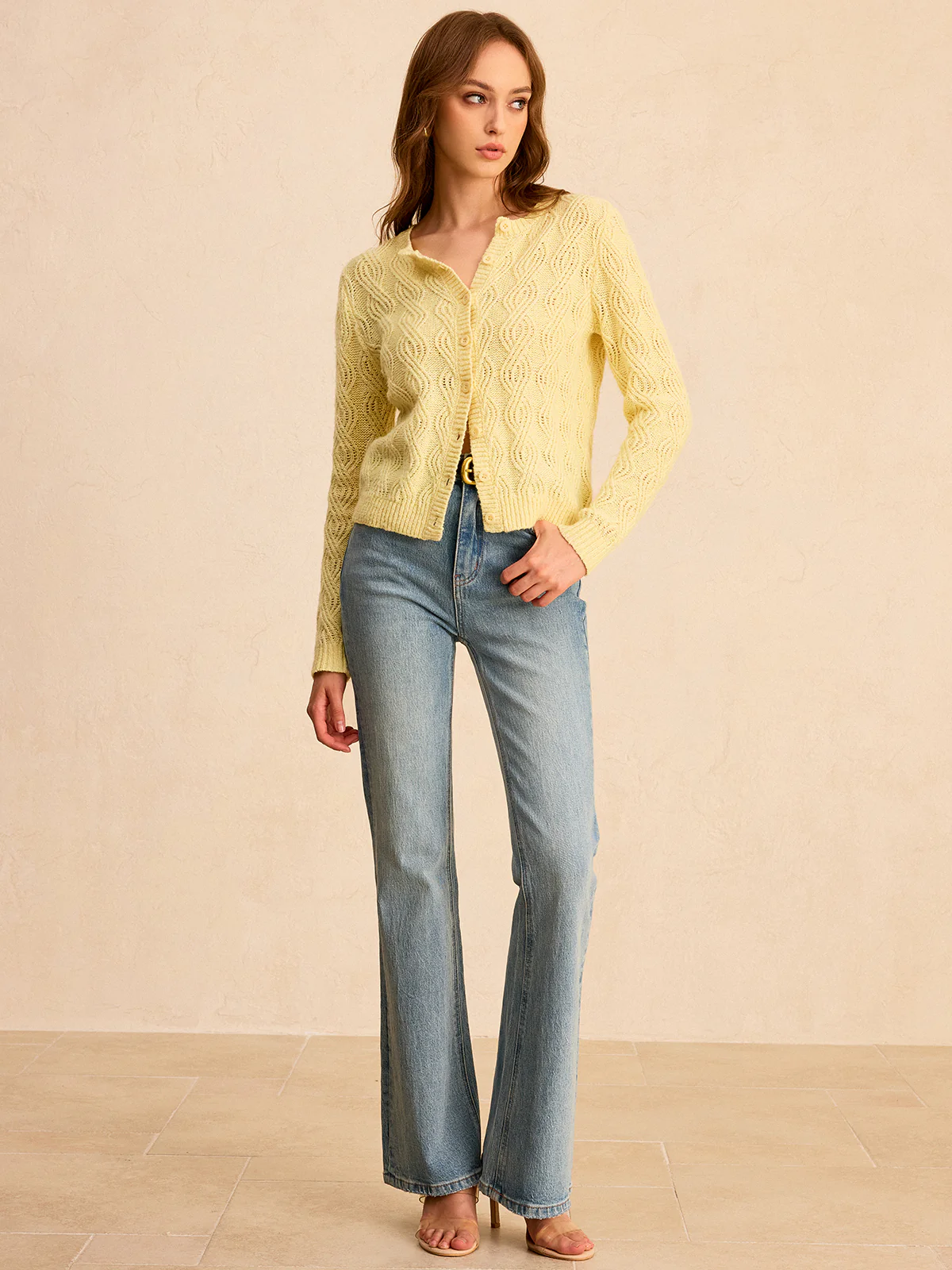 Cable-Knit Button-Front Cardigan - Wholesalesil