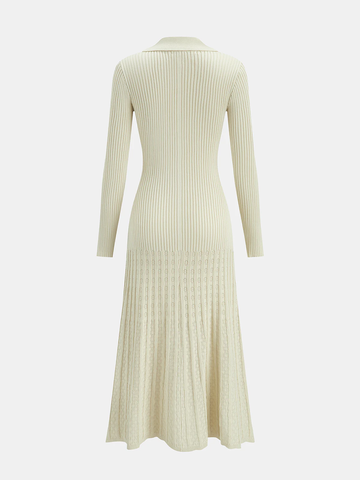 Metal Button Ribbed Knit Shirt Dress - Wholesalesil