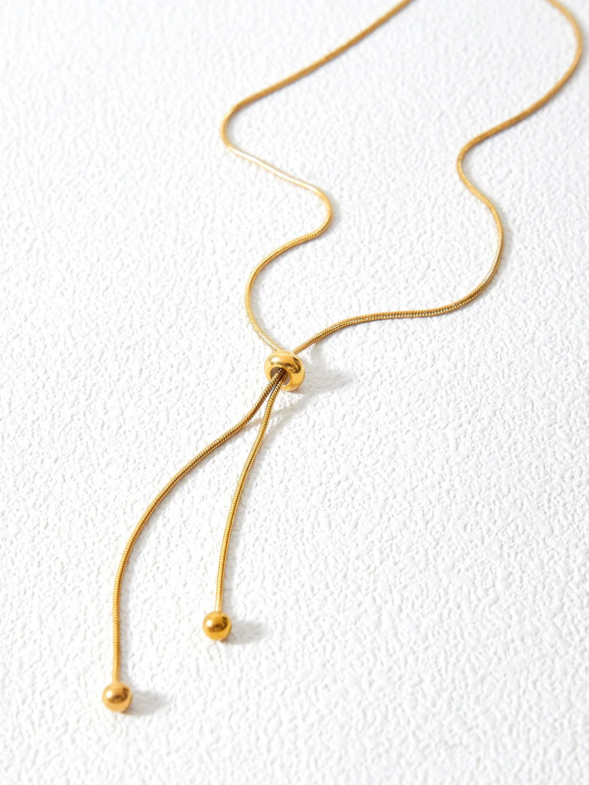 Snake Chain Lariat Necklace - Wholesalesil