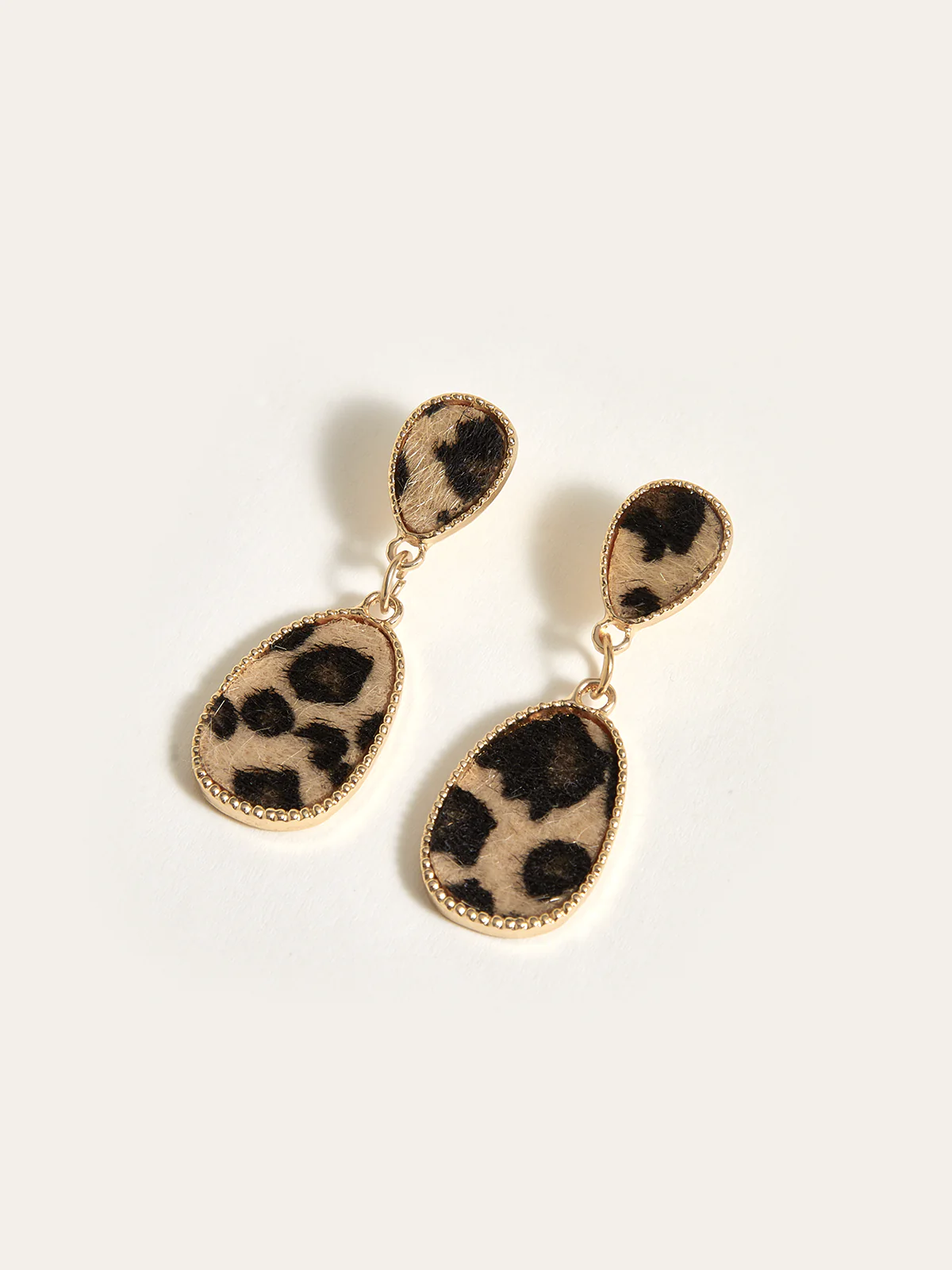 Leopard-Print Drop Earrings - Wholesalesil