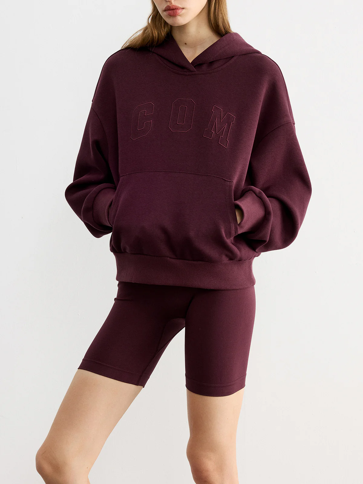 Letter Embroidered Loose Hoodie - Wholesalesil