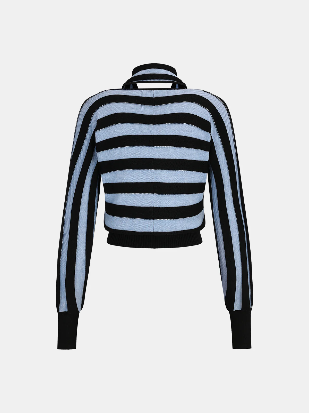 Wool Blend Halter Stripe Knit Top - Wholesalesil