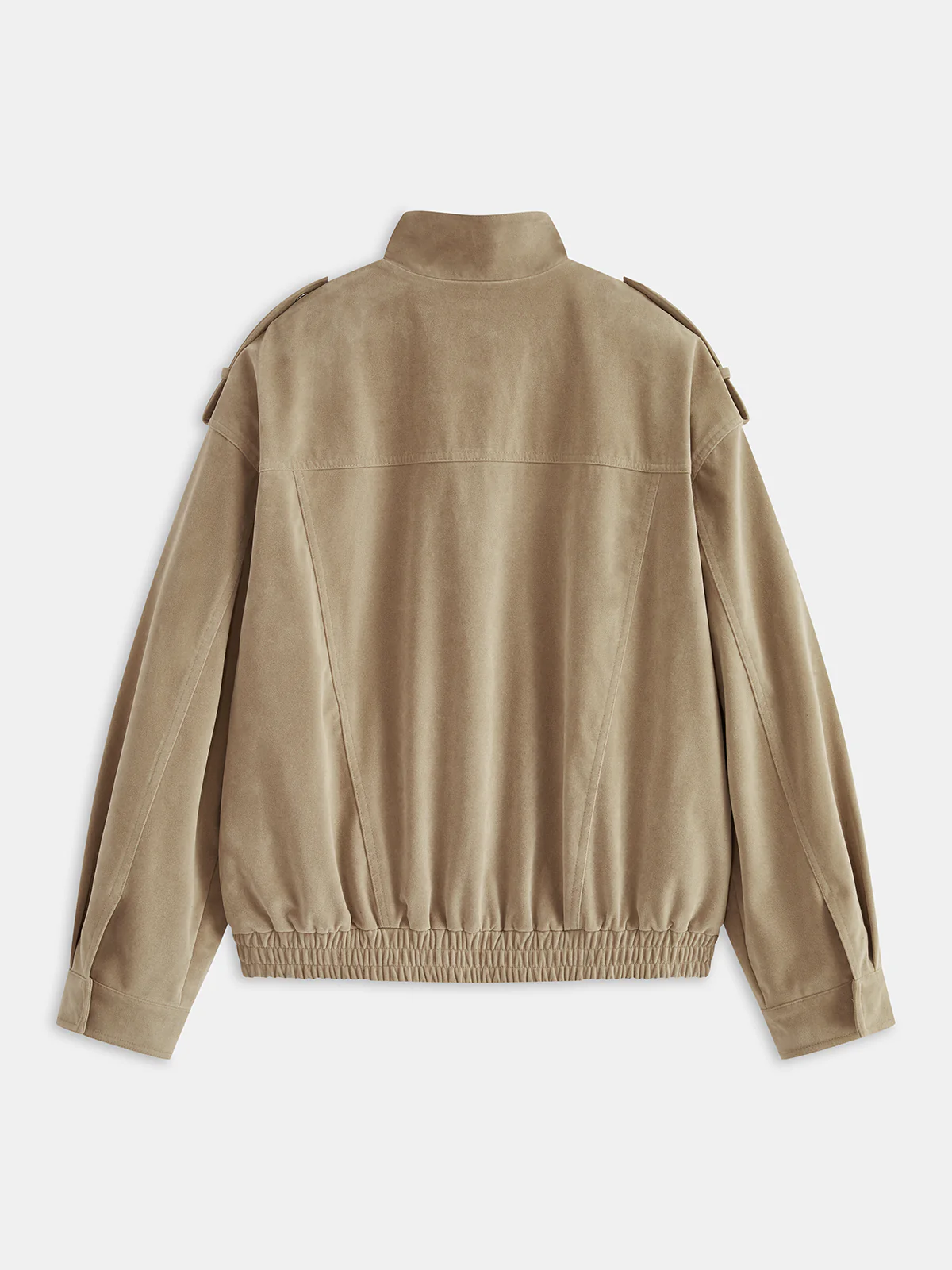 Oversized Suede Effect Utility Jacket - Wholesalesil
