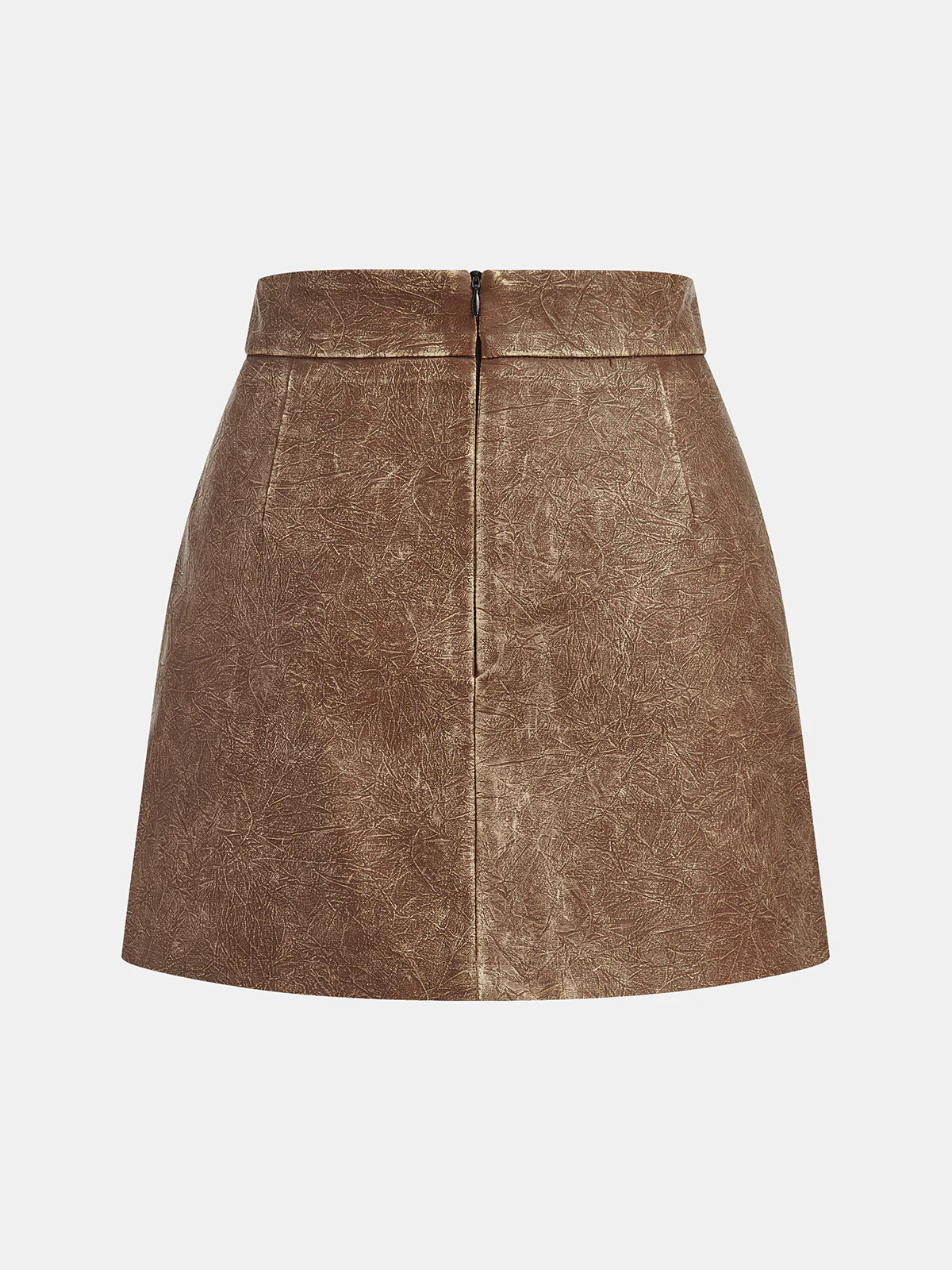 Faux Leather Belted Mini Skirt - Wholesalesil