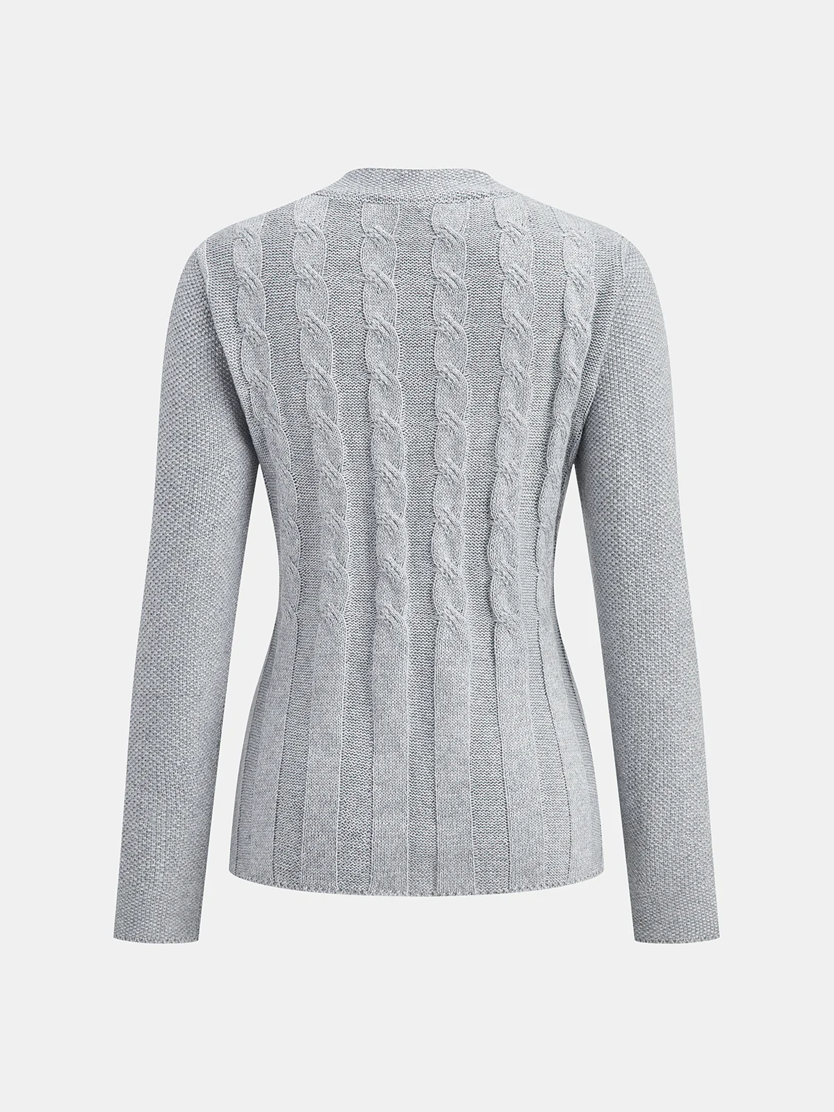 Button-Front Cable Knit Cardigan - Wholesalesil