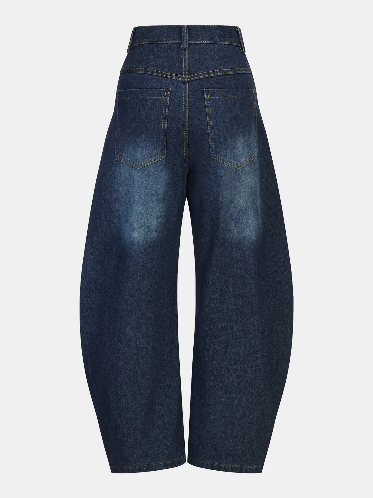 Mid-Waist Denim Curved-Leg Jeans - Wholesalesil